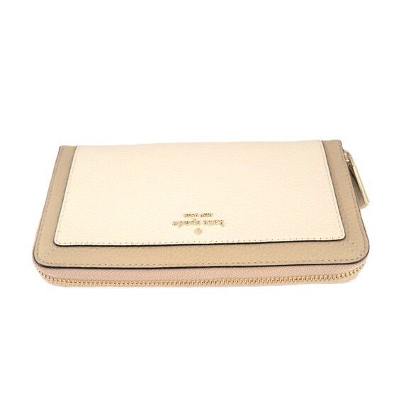 Kate Spade KI835 Lena Colorblock Pebbled Large Continental Wallet Light Sand - Picture 6 of 7